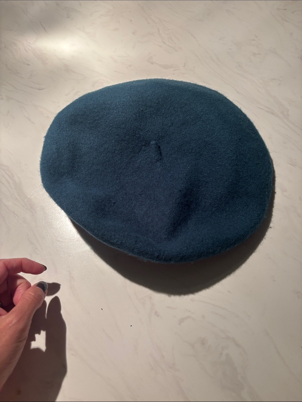 Classic Wool Beret in Teal Blue Hat